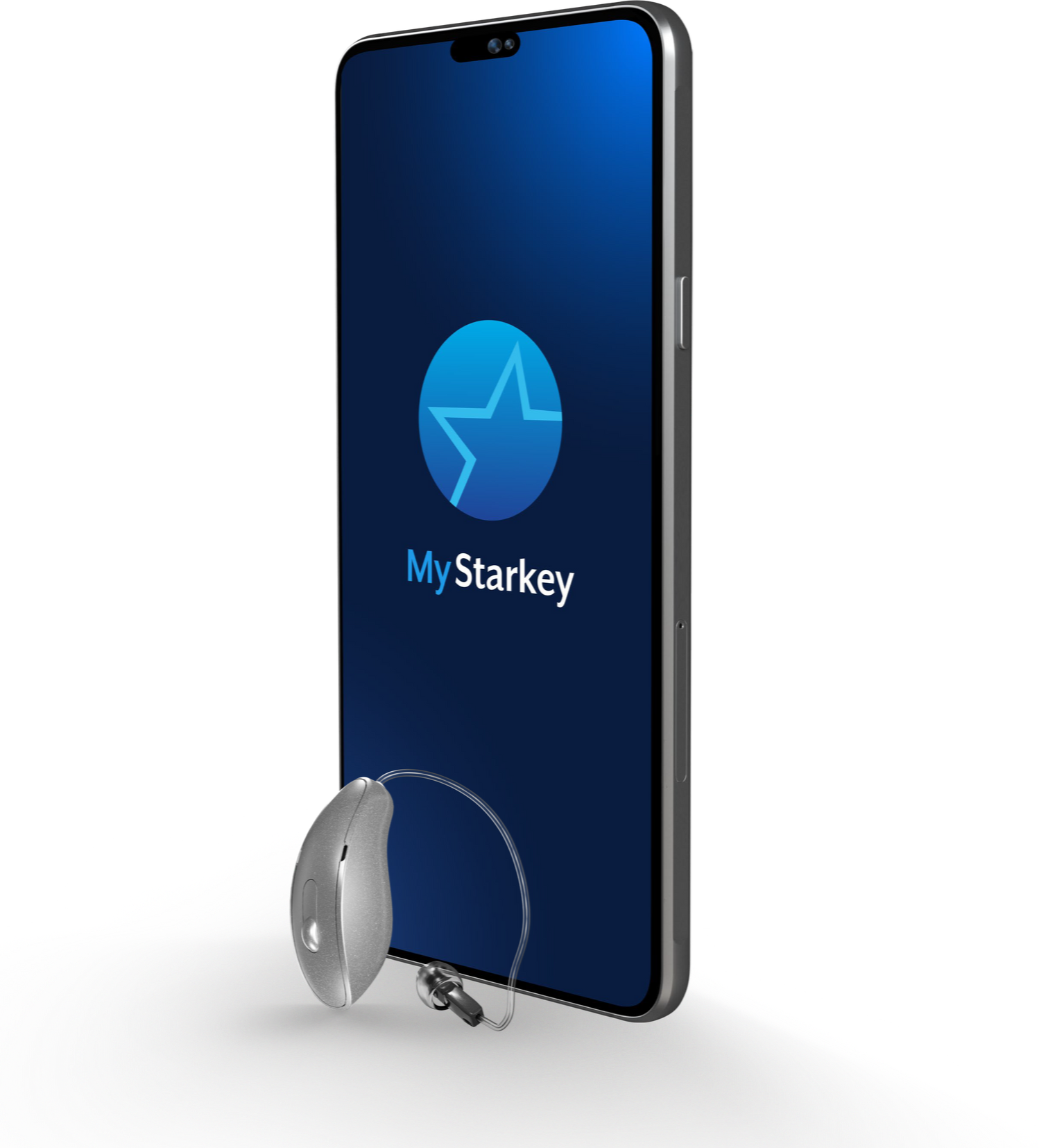 Starkey mRIC-R hearing aid pairing with a smartphone